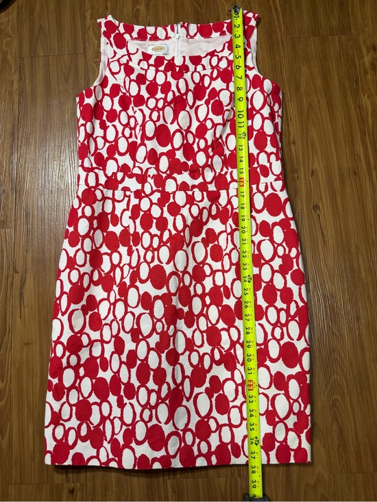Talbots Dresses & Skirts - Talbots Red & White Geometric Print Sleeveless Sheath Dress